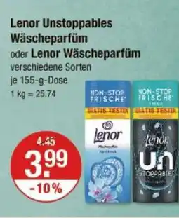 V Markt Lenor lenor unstoppables wäscheparfüm oder lenor wäscheparfüm Angebot