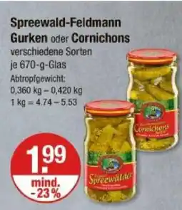 V Markt Spreewald-feldmann gurken oder cornichons Angebot