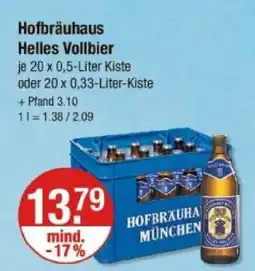 V Markt Hofbräuhaus helles vollbier Angebot