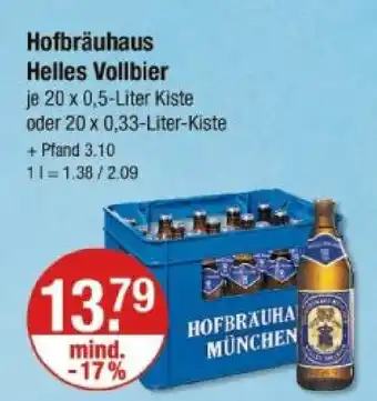 V Markt Hofbräuhaus helles vollbier Angebot