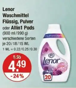 V Markt Lenor waschmittel Angebot