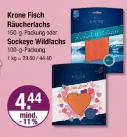 V Markt Krone fisch räucherlachs oder sockeye wildlachs Angebot