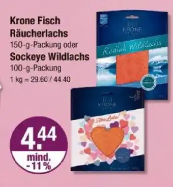 V Markt Krone fisch räucherlachs oder sockeye wildlachs Angebot