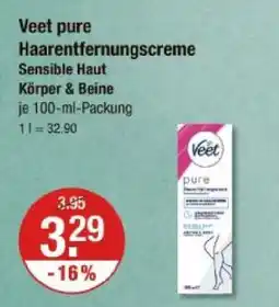 V Markt Veet pure haarentfernungscreme Angebot