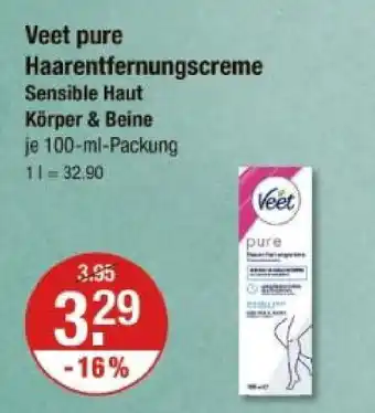 V Markt Veet pure haarentfernungscreme Angebot