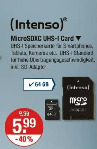 V Markt Intenso microsdxc uhs-i card Angebot