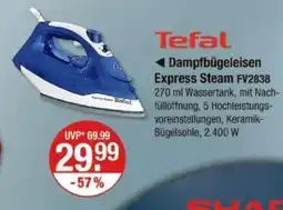 V Markt Tefal dampfbügeleisen express steam fv2838 Angebot