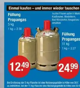 V Markt Füllung propangas Angebot