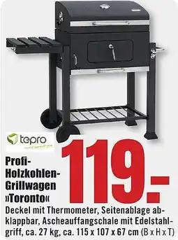 B1 Discount Baumarkt tepro Profi Holzkohlen Grillwagen Toronto Angebot