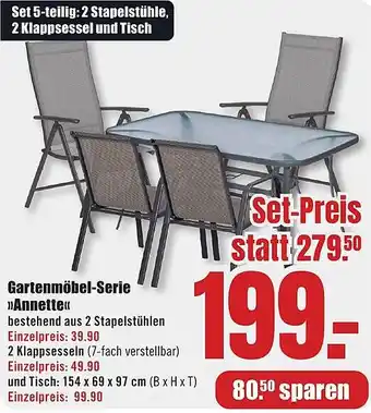 B1 Discount Baumarkt Gartenmöbel-Serie Annette Angebot