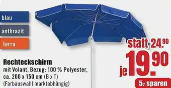B1 Discount Baumarkt Rechteckschirm Angebot