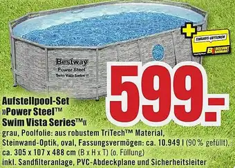 B1 Discount Baumarkt Bestway Aufstellpool-Set Power Steel Swim Vista Series Angebot