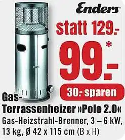 B1 Discount Baumarkt Enders Gas Terrassenheizer Polo 2.0 Angebot