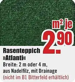 B1 Discount Baumarkt Rasenteppich Atlanti Angebot