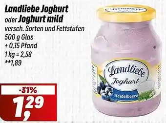 Simmel Landliebe Joghurt oder Joghurt mild Angebot