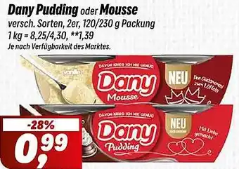 Simmel Dany Pudding oder Mousse Angebot