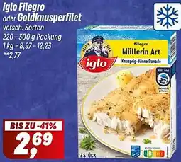 Simmel iglo Filegro oder Goldknusperfilet Angebot