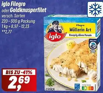 Simmel iglo Filegro oder Goldknusperfilet Angebot