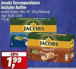 Simmel Jacobs Tassenportionen löslicher Kaffee Angebot