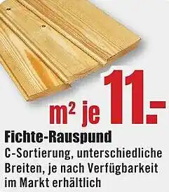 B1 Discount Baumarkt Fichte-Rauspund Angebot