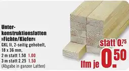 B1 Discount Baumarkt Unterkonstruktionslatten Fichte/Kiefer Angebot