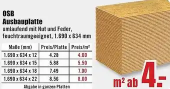 B1 Discount Baumarkt OSB Ausbauplatte Angebot