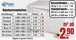 B1 Discount Baumarkt Rigips Gipskartonplatten Angebot