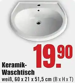 B1 Discount Baumarkt Keramik Waschtisch Angebot