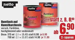 B1 Discount Baumarkt Netto Buntlack auf Kunstharzbasis Angebot