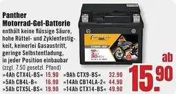 B1 Discount Baumarkt Panther Motorrad-Gel-Batterie Angebot