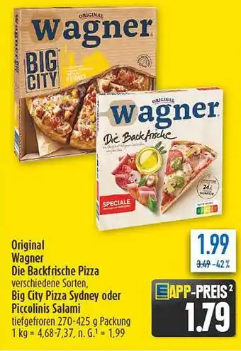 diska Original Wagner Die Backfrische Pizza, Big City Pizza Sydney oder Piccolinis Salami Angebot