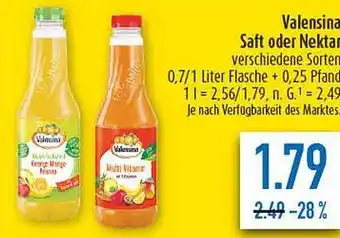 diska Valensina Saft oder Nektar Angebot