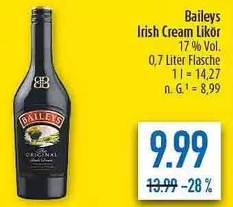 diska Baileys Irish Cream Likör 17% Vol. Angebot
