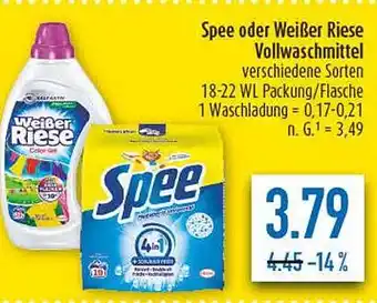 diska Spee oder Weißer Riese Vollwaschmittel Angebot