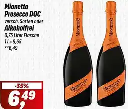 Simmel Mionetto Prosecco DOC oder Alkoholfrei Angebot