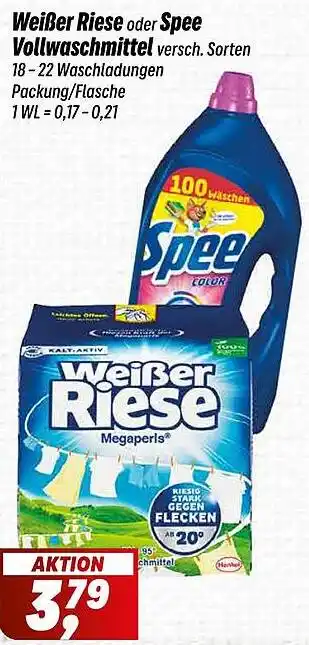 Simmel Weißer Riese oder Spee Vollwaschmittel Angebot