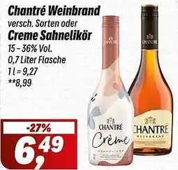 Simmel Chantré Weinbrand oder Creme Sahnelikör Angebot