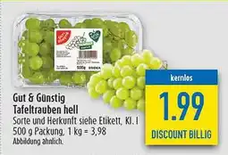 diska Gut & Günstig Tafeltrauben hell kernlos Angebot