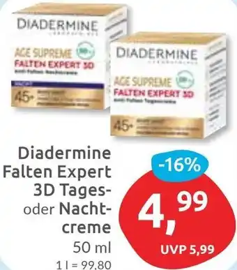 Budni Diadermine Falten Expert 3D Tages- oder Nachtcreme Angebot
