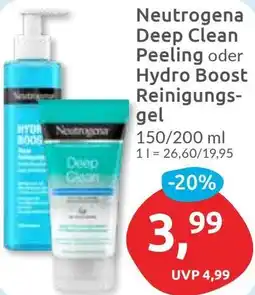 Budni Neutrogena Deep Clean Peeling oder Hydro Boost Reinigungsgel Angebot