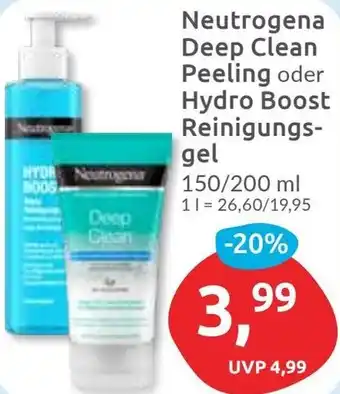 Budni Neutrogena Deep Clean Peeling oder Hydro Boost Reinigungsgel Angebot