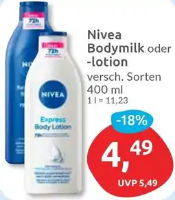 Budni Nivea Bodymilk oder -lotion Angebot