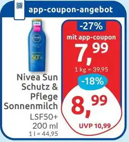Budni Nivea Sun Schutz & Pflege Sonnenmilch Angebot