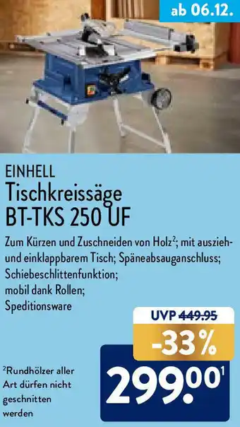 Aldi Nord Einhell Tischkreissäge BT-TKS 250 UF Angebot