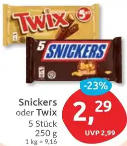 Budni Snickers oder Twix Angebot