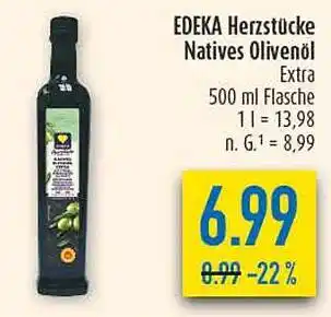 diska EDEKA Herzstücke Natives Olivenöl Extra Angebot