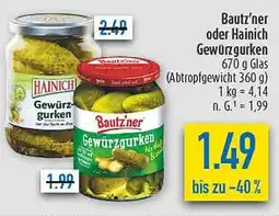 diska Bautz'ner oder Hainich Gewürzgurken Angebot