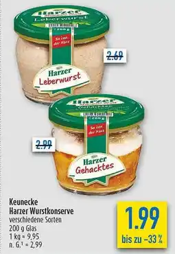 diska Keunecke Harzer Wurstkonserve Angebot