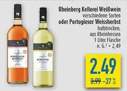 diska Rheinberg Kellerei Weißwein oder Portugieser Weissherbst Angebot