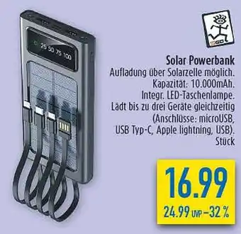 diska Solar Powerbank Angebot